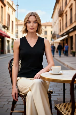 Kadın Bluz V Yaka Kolsuz Peplum İnterlok Örme Düz Desen Regular Kalıp Gündüz Gece Kullanım