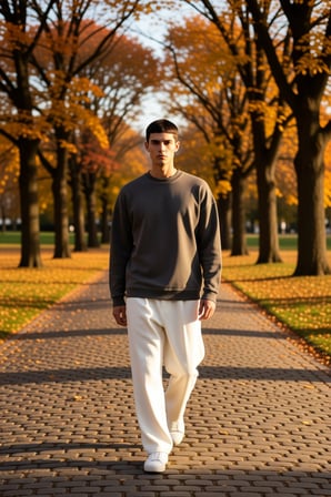 Erkek Bisiklet Yaka Düşük Kol Oversize Kalıp Sweatshirt Fonksiyonel Dayanıklı Kaliteli Şık