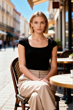 Kadın Bluz Crop Kare Yaka Kısa Standart Kol Fitted Örme Kaşkorse Düz Desen Esnek Kumaş Yapılı Kesim