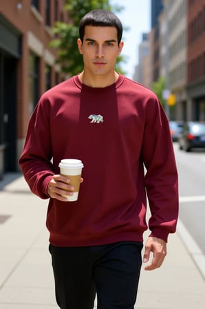 Erkek Bisiklet Yaka Standart Kol Oversize Fit Sweatshirt Fonksiyonel Dayanıklı Kaliteli Şık