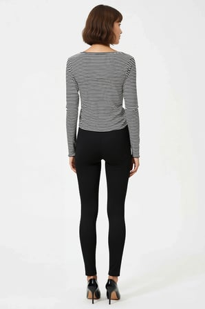 Kadın Büyük Beden Çizgili Uzun Kollu Crop Top Ispanyol Paça Takım Viskoz Elastan Rahat Günlük Modern
