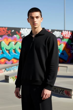 Erkek Dik Yaka Standart Kol Regular Kalıp Sweatshirt Fonksiyonel Dayanıklı Kaliteli Modern
