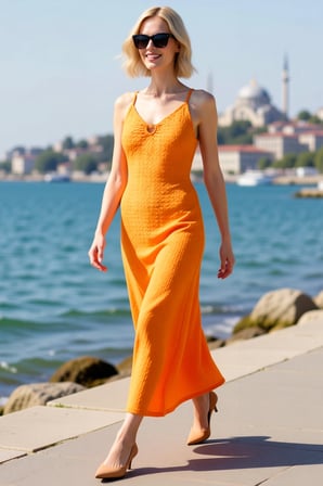 Kadın İnce Askılı V Yaka Dokulu Bodycon Maxi Elbise Astarsız Rahat Kesim Yaz Koleksiyonu Günlük