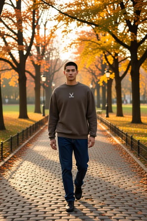 Erkek Bisiklet Yaka Standart Kol Oversize Kalıp Hayvan Desenli Sweatshirt Fonksiyonel Spor