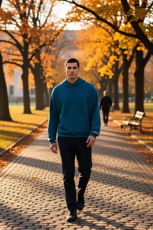 Erkek Kapüşonlu Standart Kol Oversize Kalıp Slogan Desenli Sweatshirt Fonksiyonel Kaliteli