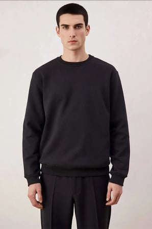 Erkek Bisiklet Yaka Standart Kol Regular Kalıp Sweatshirt Fonksiyonel Dayanıklı Kaliteli Şık