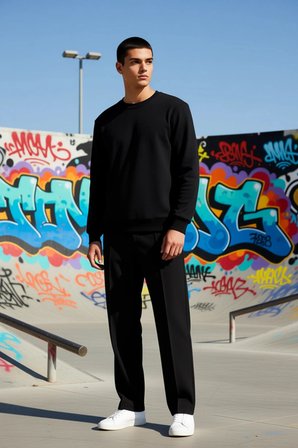 Erkek Bisiklet Yaka Standart Kol Regular Kalıp Sweatshirt Fonksiyonel Dayanıklı Kaliteli Şık