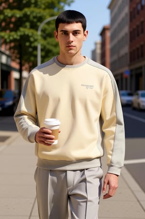 Erkek Bisiklet Yaka Standart Kol Oversize %100 Pamuk Sweatshirt Fonksiyonel Dayanıklı Spor