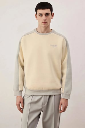 Erkek Bisiklet Yaka Standart Kol Oversize %100 Pamuk Sweatshirt Fonksiyonel Dayanıklı Spor