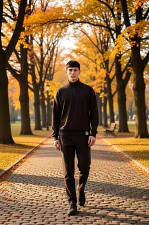 Erkek Dik Yaka Standart Kol Oversize Kalıp Fermuarlı Sweatshirt Fonksiyonel Dayanıklı Spor