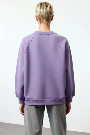 Kadın Bisiklet Yaka Reglan Kol Düz Örme Sweatshirt Fonksiyonel Dayanıklı Kaliteli Konforlu