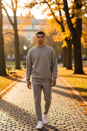 Erkek Bisiklet Yaka Düşük Kol Oversize Slogan Nakışlı Diagonal Sweatshirt Fonksiyonel Spor