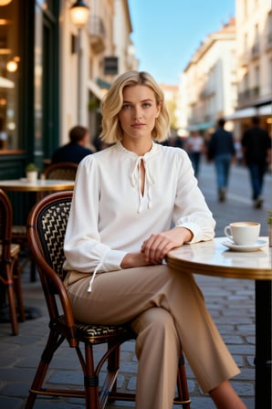 Kadın Büyük Beden Bluz Yaka Fırfırlı Bağcıklı Uzun Kol Manşetli Vual Dokuma Düz Relaxed Kalıp