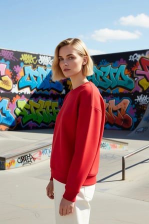 Kadın Bisiklet Yaka Düşük Kol Regular Kalıp Örme Sweatshirt Fonksiyonel Dayanıklı Kaliteli