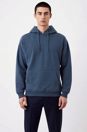 Erkek Kapüşonlu Düşük Kol Uzun Kollu Oversize Kalıp Sweatshirt Fonksiyonel Dayanıklı Rahat