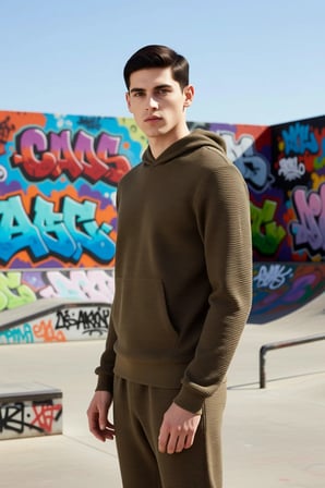 Erkek Kapüşonlu Standart Kol Ottoman Dokuma Regular Kalıp Sweatshirt Fonksiyonel Dayanıklı