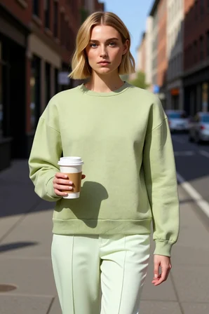 Kadın Bisiklet Yaka Düşük Kol Regular Kalıp Örme Sweatshirt Fonksiyonel Dayanıklı Kaliteli