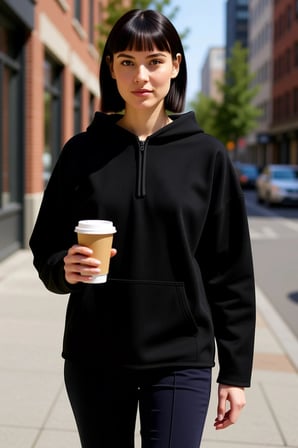 Kadın Kapüşonlu Fermuarlı Oversize Polar Sweatshirt Fonksiyonel Dayanıklı Kaliteli Estetik