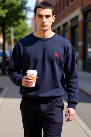 Erkek Bisiklet Yaka Düşük Kol Uzun Kol Sweatshirt Fonksiyonel Dayanıklı Kaliteli Konforlu Şık