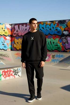Erkek Bisiklet Yaka Standart Kol Oversize Kalıp Hayvan Desenli Sweatshirt Fonksiyonel Spor