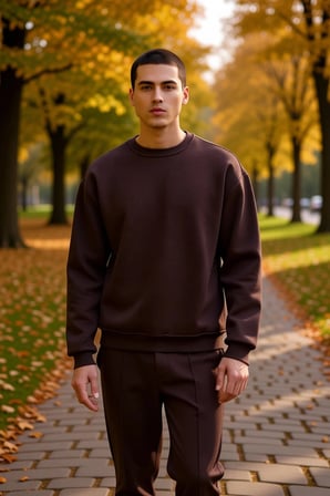 Erkek Bisiklet Yaka Düşük Kol Oversize Kalın Nakışlı Sweatshirt Fonksiyonel Dayanıklı Spor