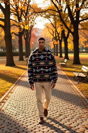 Erkek Kapüşonlu Düşük Uzun Kollu Örme Polar Dokuma Oversize Geniş Kesim Retro Desenli Sweatshirt