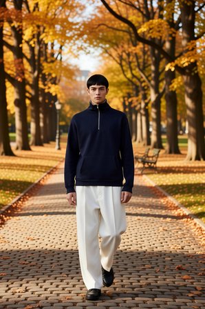 Erkek Fermuarlı Dik Yaka Düşük Kol Nakışlı Sweatshirt Fonksiyonel Dayanıklı Kaliteli Rahat