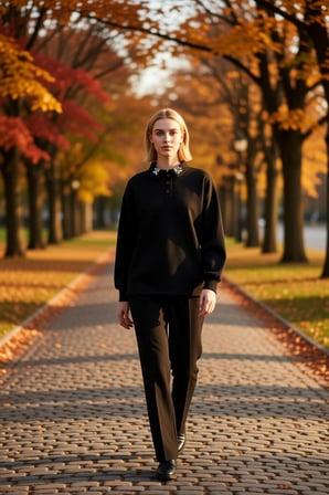 Kadın Polo Yaka Düşük Kol Örme Sweatshirt Taş Detaylı Fonksiyonel Dayanıklı Kaliteli Rahat