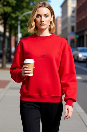 Kadın Bisiklet Yaka Düşük Kol Oversize Kalıp Nakışlı Sweatshirt Fonksiyonel Dayanıklı Spor