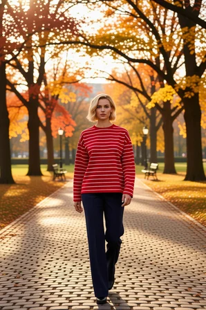 Kadın Bisiklet Yaka Düşük Kol Çizgili Örme Geniş Kesim Sweatshirt Fonksiyonel Dayanıklı Şık