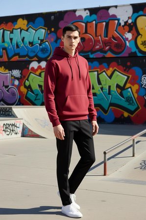 Erkek Kapüşonlu Standart Kol Regular Kalıp Slogan Desenli Sweatshirt Fonksiyonel Dayanıklı