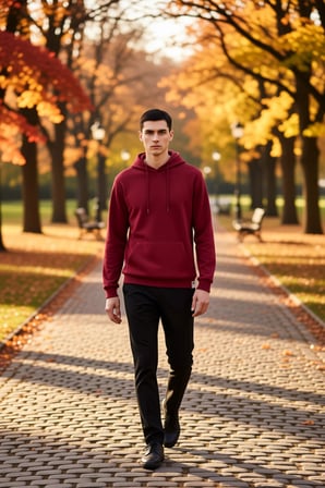 Erkek Kapüşonlu Standart Kol Regular Kalıp Slogan Desenli Sweatshirt Fonksiyonel Dayanıklı