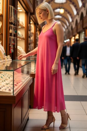 Kadın Büyük Beden Maxi Boy V Yaka İnce Askılı %100 Pamuk Vual Dokuma Plaj Elbisesi Günlük Rahat