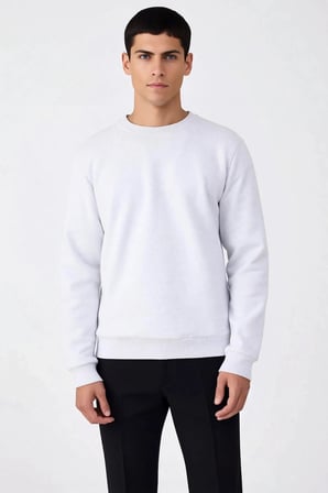 Erkek Bisiklet Yaka Standart Kol Regular Kalıp Sweatshirt Fonksiyonel Dayanıklı Kaliteli Şık