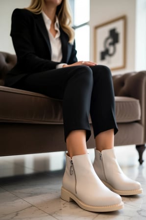 Kadın Fermuarlı Ortopedik İç Taban Topuklu Bot Kaymaz Dış Zemin Günlük Konforlu Model Rahat Kesim