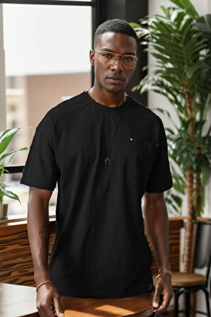 Balenbi Unisex Bisiklet Yaka Oversize Kalıp Penye Tişört 1004