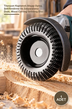 1 Adet Ahşap Eğe Diski – Titanyum Kaplamalı Ahşap Oyma, Şekillendirme Ve Zımparalama Diski, Wood Carving Grinding Disc