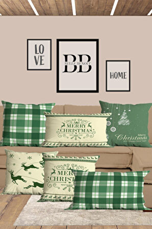 6’li Yılbaşı Desenli, Dikdörtgen, Çift Tarafı Dijital Baskı, Yastık kılıfı,Kırlent Kılıfı, Fermuarlı