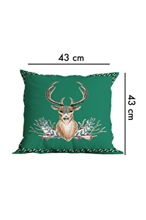 6’li Yılbaşı Desenli, Dekoratif Çift Tarafı Dijital Baskı, Yastık kılıfı, Kırlent Kılıfı, Fermuarlı