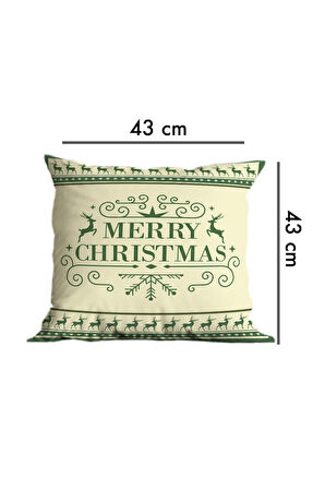 6’li Yılbaşı Desenli, Dekoratif Çift Tarafı Dijital Baskı, Yastık kılıfı, Kırlent Kılıfı, Fermuarlı
