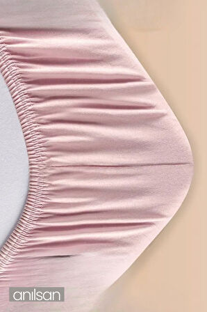 Düz Pudra Bebek Lastikli Yatak Çarşafı %100 Pamuklu 70x140 