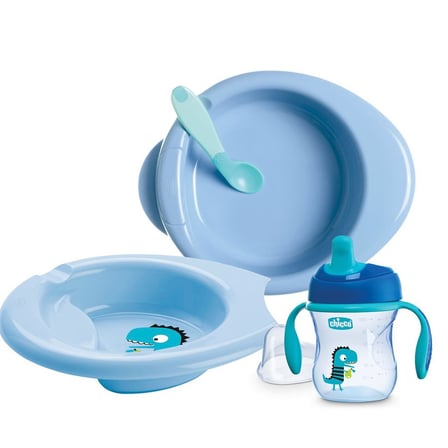 Chicco 4 Parça Beslenme Seti +6 Ay - Erkek