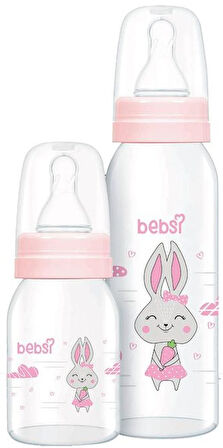 Bebsi Cam Biberon Seti (250ml+125ml) - Pembe