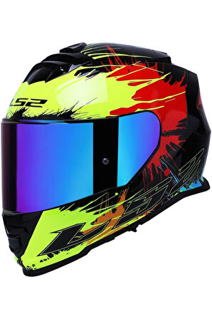 Storm 2 Drop Full Face  Motosiklet Kaskı Gökkuşağı Camlı