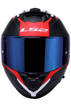 Storm 2 Nerve Kırmızı  Full Face  Motosiklet Kaskı Mavi Camlı