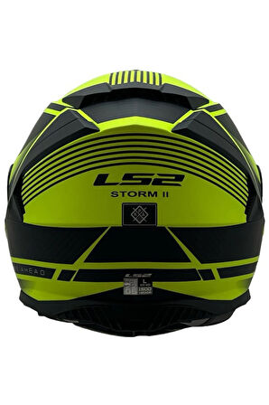 Storm 2 Dodger Neon Sarı Full Face  Motosiklet Kaskı Siyah Camlı