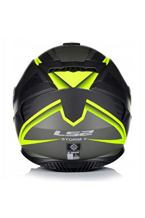 Storm 2 Nerve Neon Sarı Fullface Motosiklet Kaskı Gri Camlı