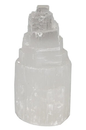 Sertifikalı Doğal Selenit Taşı Doğal Taş Kule Parça (10 Cm)