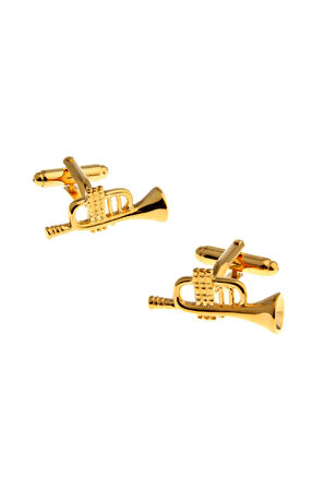 Erkek Sarı Altın Trompet Kol Düğmesi Befvw478