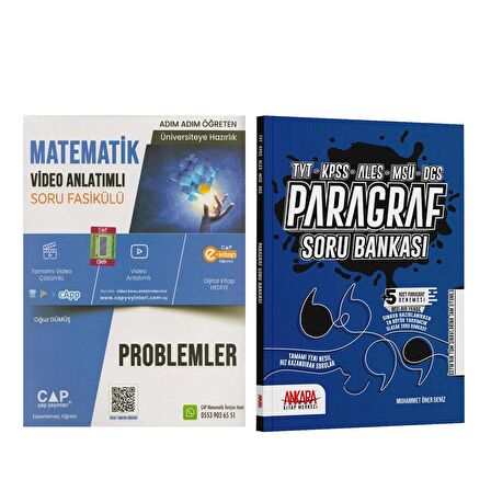 Çap Yayınları Problemler ve Ankara Kitap Merkezi Paragraf Soru Bankası 2 Kitap Set